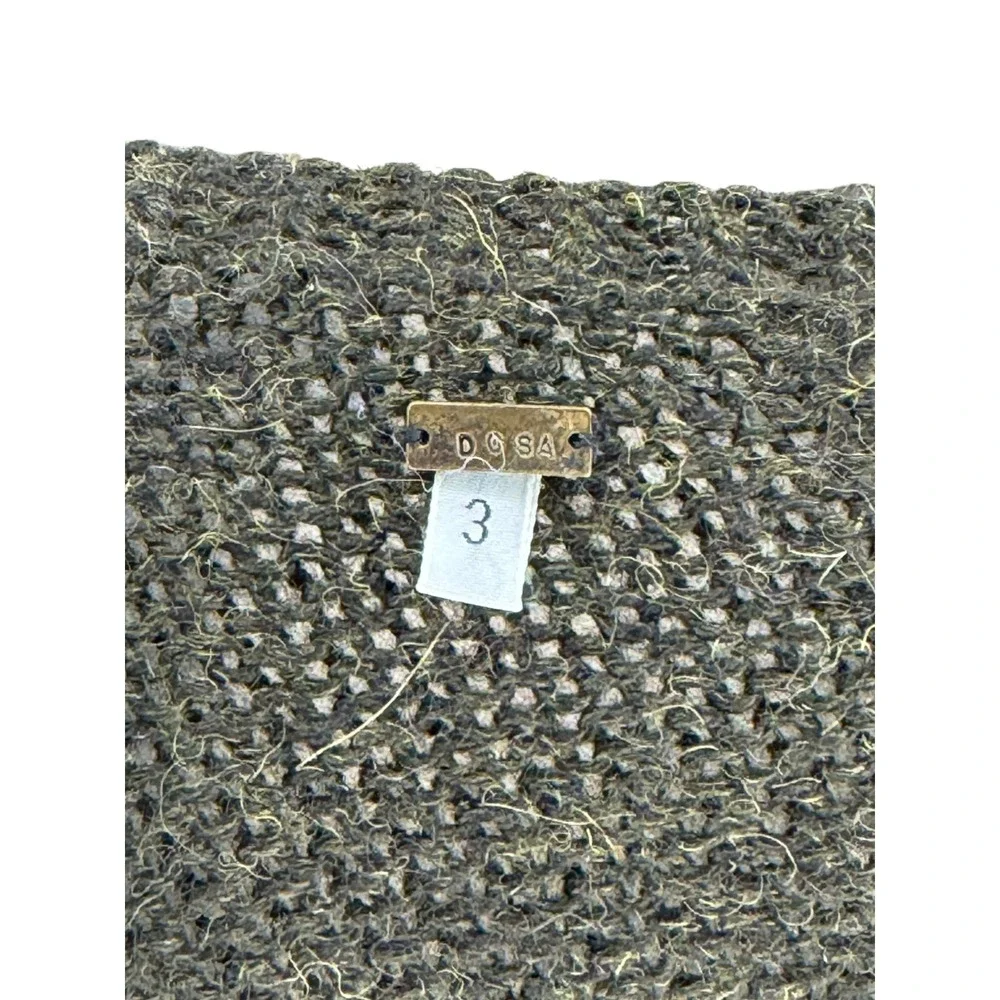 DOSA Olive Green Alpaca Hand Knit Button Front Cardigan Sweater Women's‎ Size 3